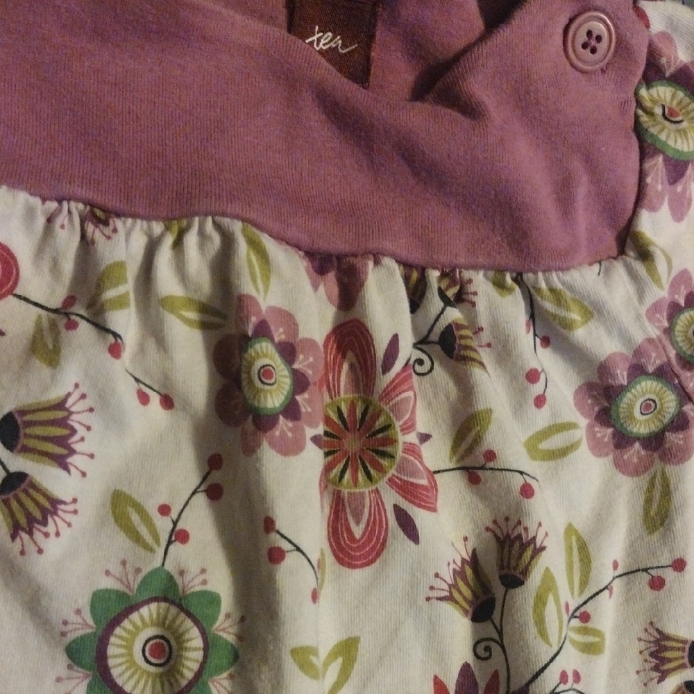 Floral Baby Romper with Purple Accents - Picture 6 of 7
